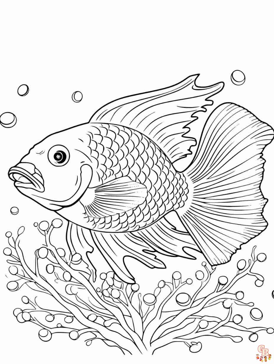 Fish coloring pages free printable and fun for kids
