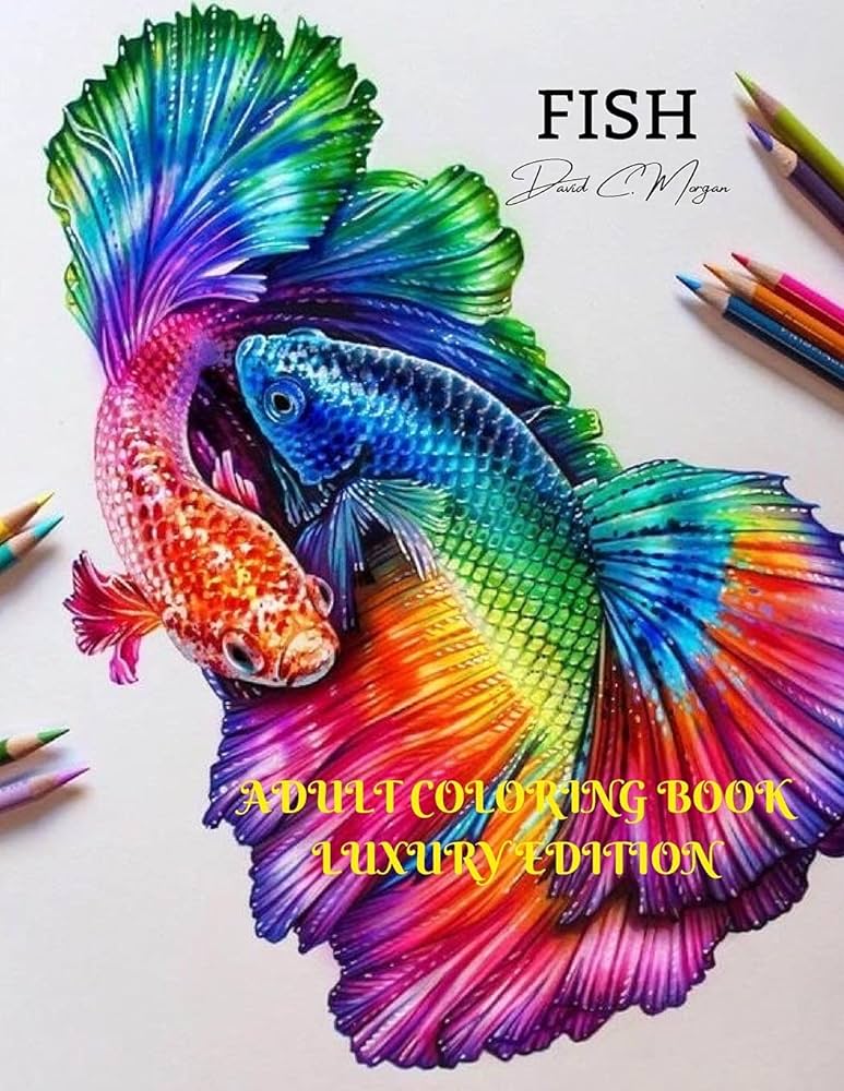 Fish adult loring book luxury edition a fun and relaxing fish loring pages for adults stress relieving designs with fish for adults premium loring pages with amazing designs relaxation meditation and