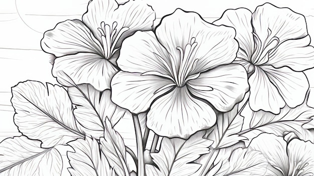 Premium ai image realistic flower coloring pages collection