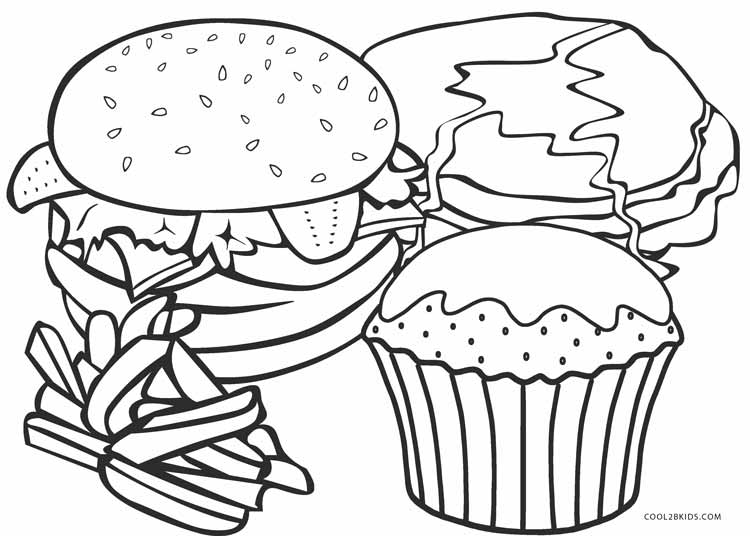Free printable food coloring pages for kids