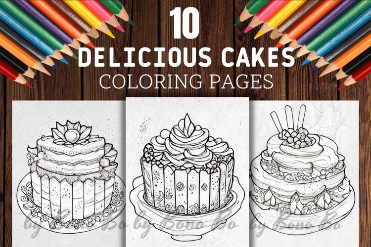 Food coloring pages design bundles page