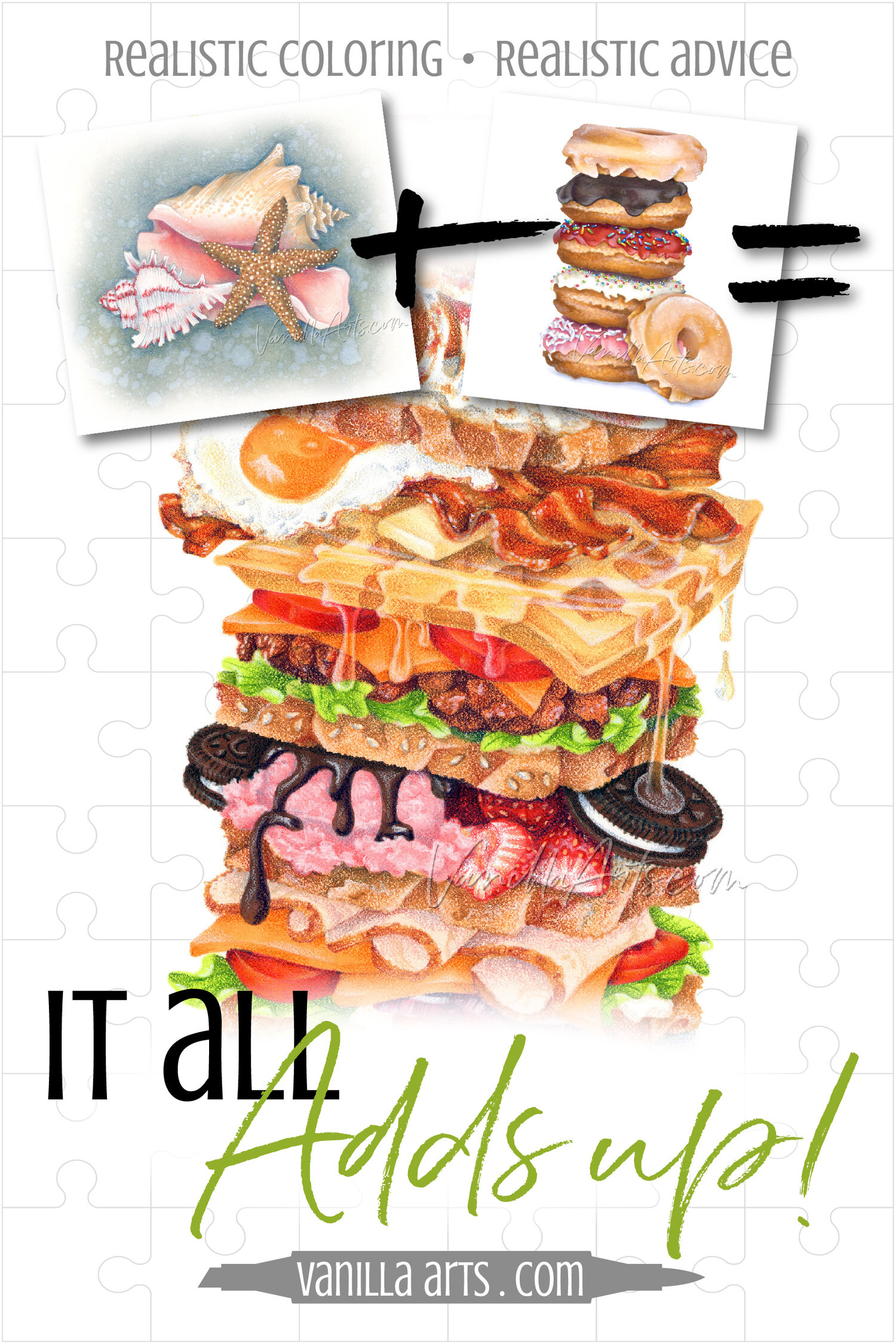 Use what you learn color tasty food illustrations with copic marker colored pencil â vanilla arts co