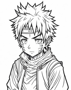 Realistic anime boy coloring pages for teens and adults coloring pages