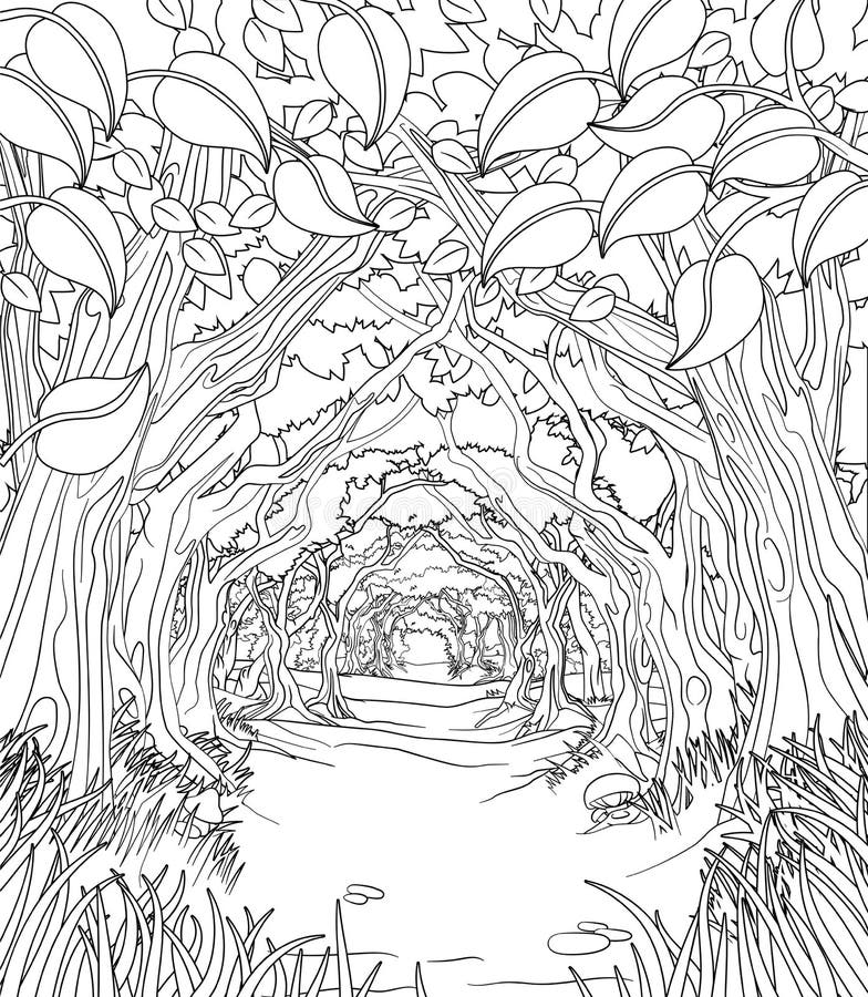 Coloring pages trees stock illustrations â coloring pages trees stock illustrations vectors clipart