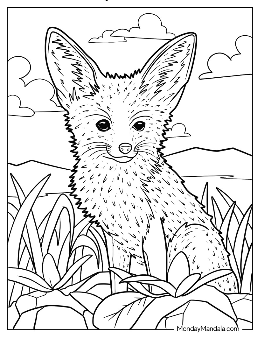 Fox coloring pages free pdf printables