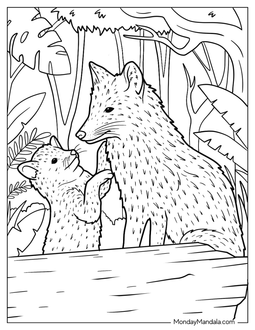 Fox coloring pages free pdf printables