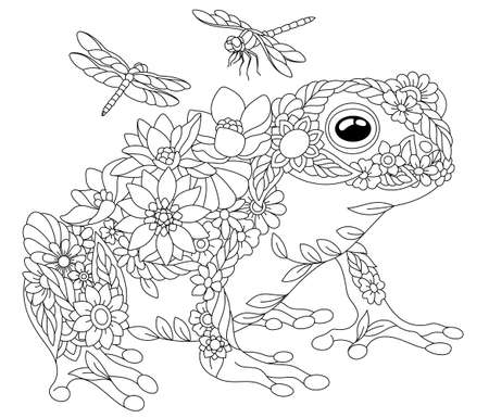 Coloring book pages frog stock illustrations cliparts and royalty free coloring book pages frog vectors