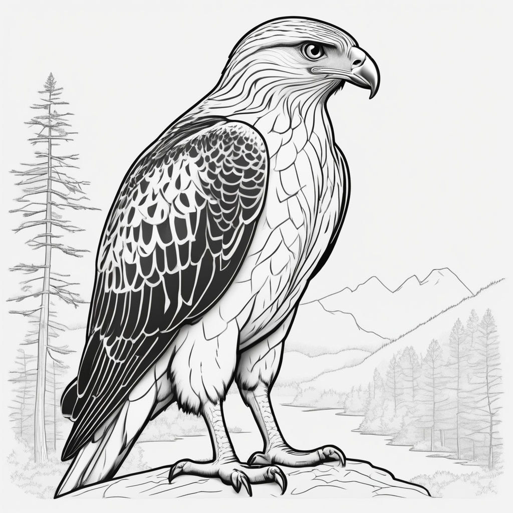 Drawing detailed eagle in tattoo style in black and white for t