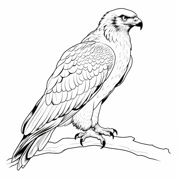 Premium ai image realistic hawk coloring pages for adults