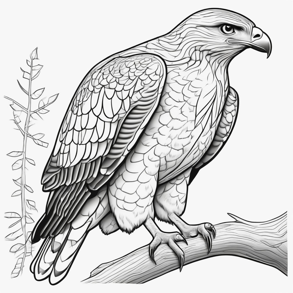Ink drawing of a white raven with the black background