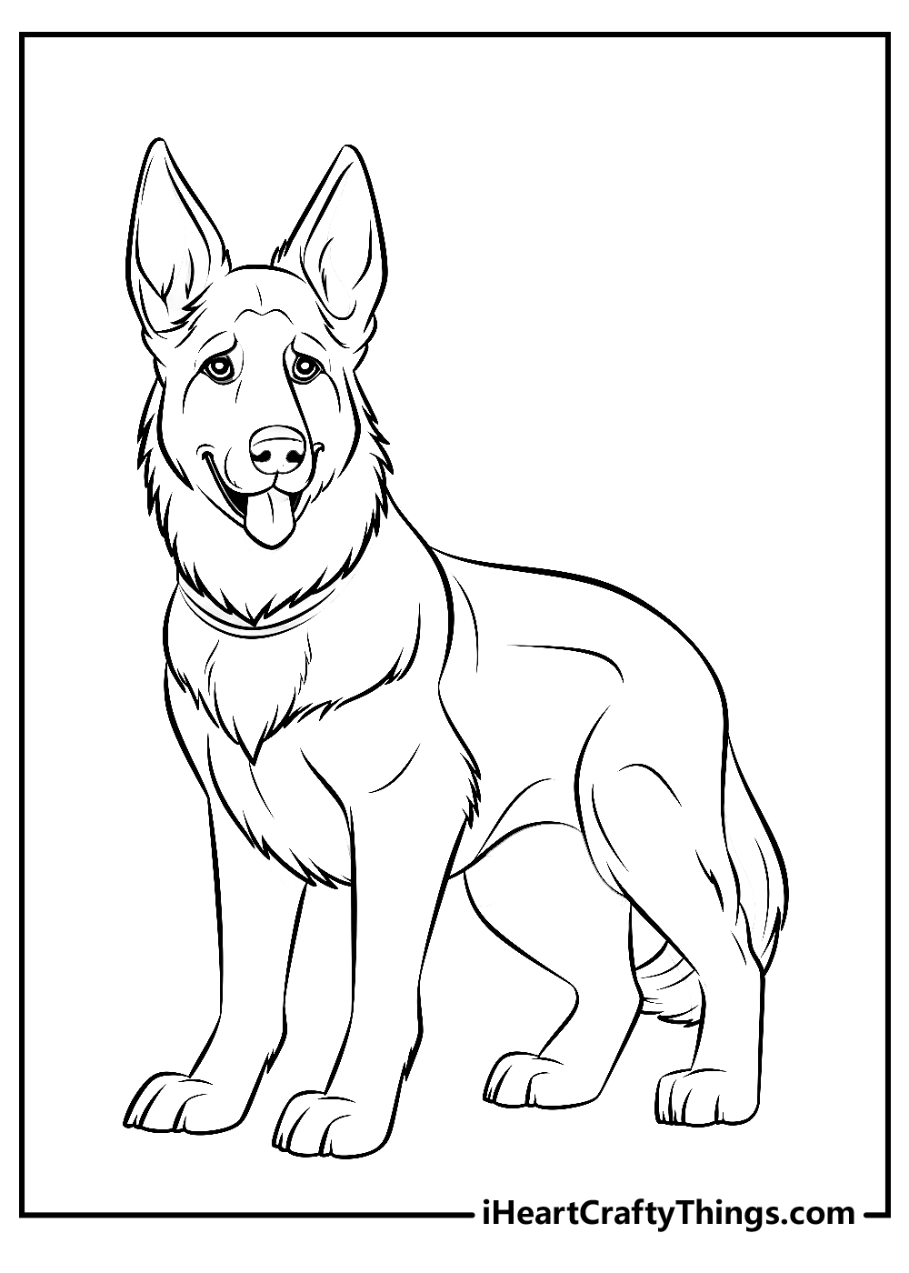 German shepherd coloring pages free printables