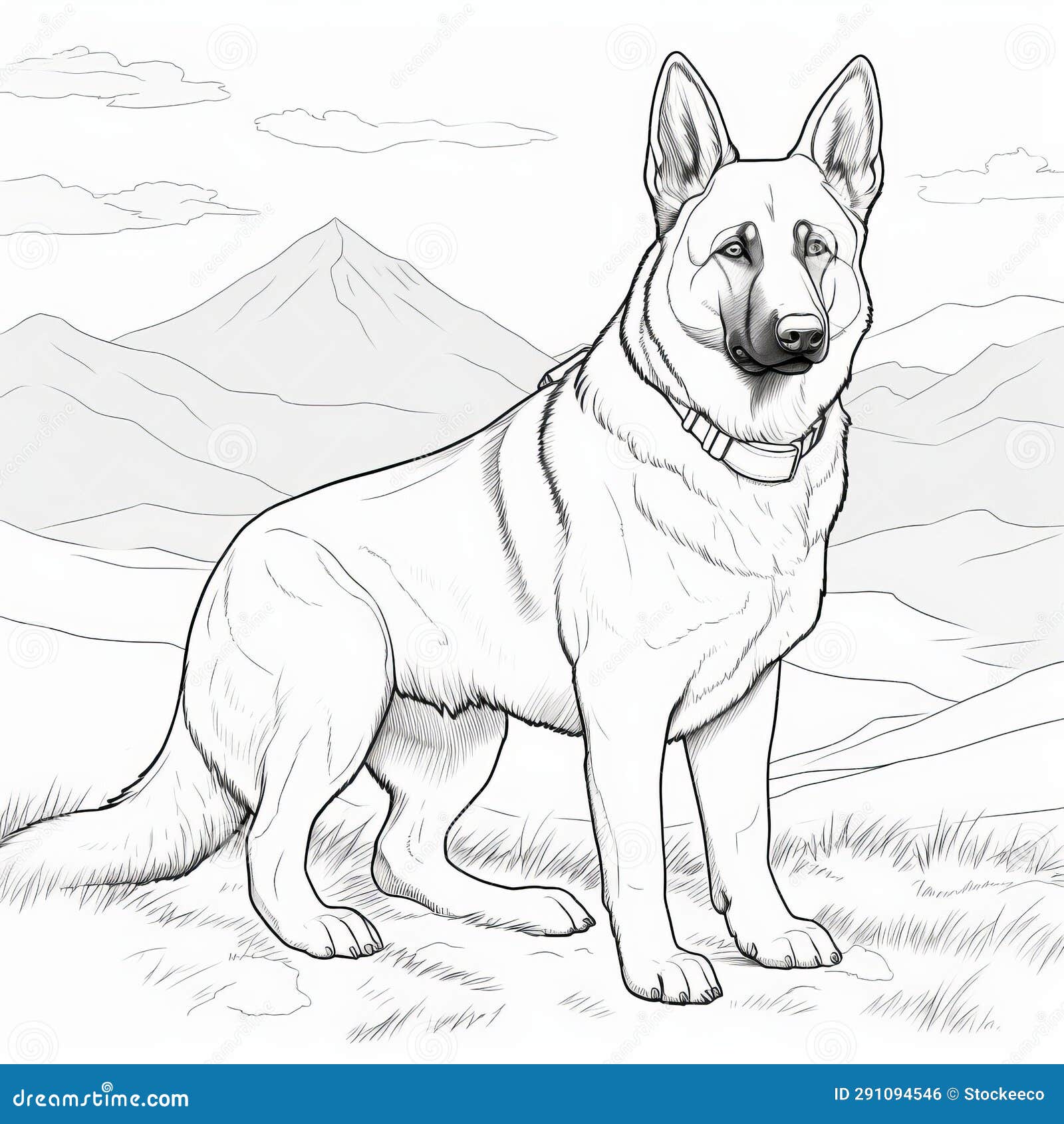 German shepherd coloring book stock illustrations â german shepherd coloring book stock illustrations vectors clipart