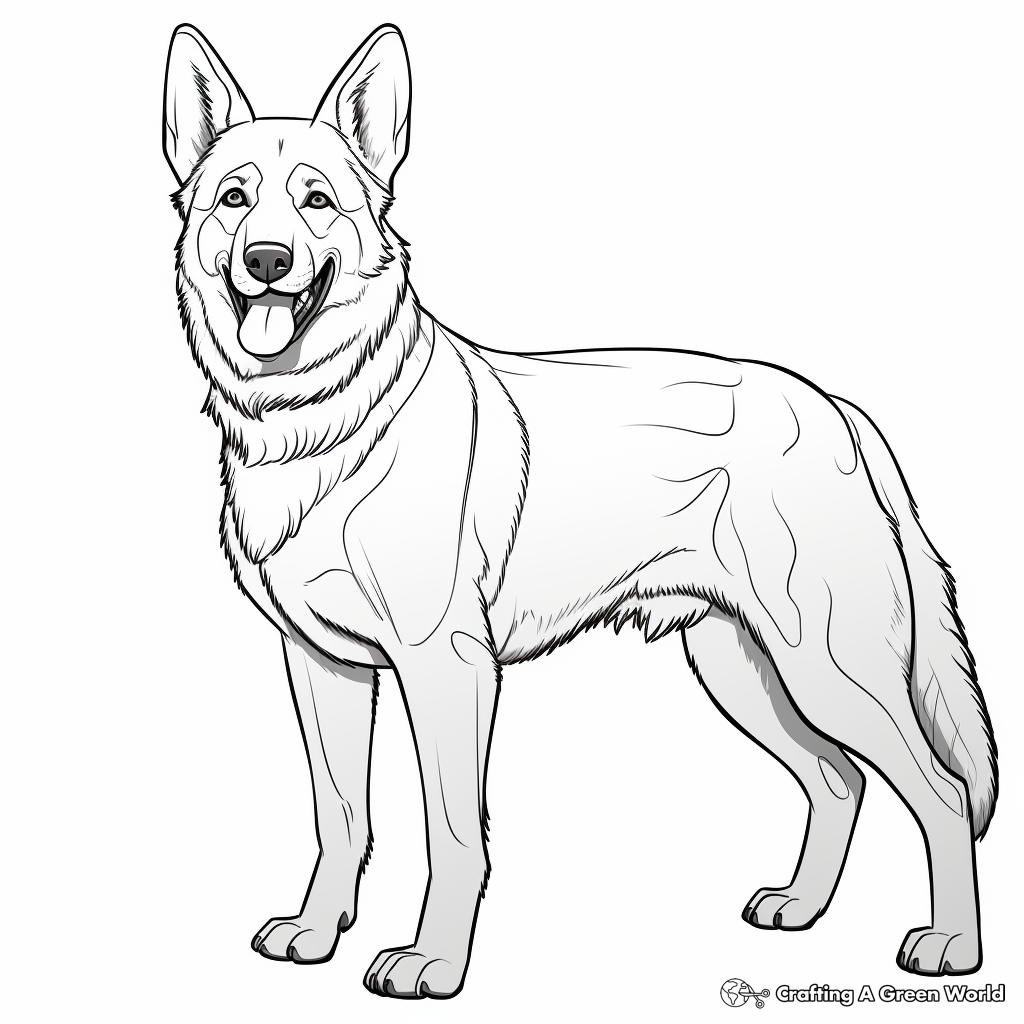 Realistic german shepherd coloring pages