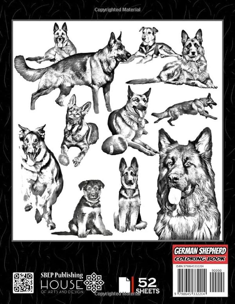 German shepherd loring book volume beautiful realistic drawings german shepherd dog loring pages for adults relaxation x in publishing sbep books