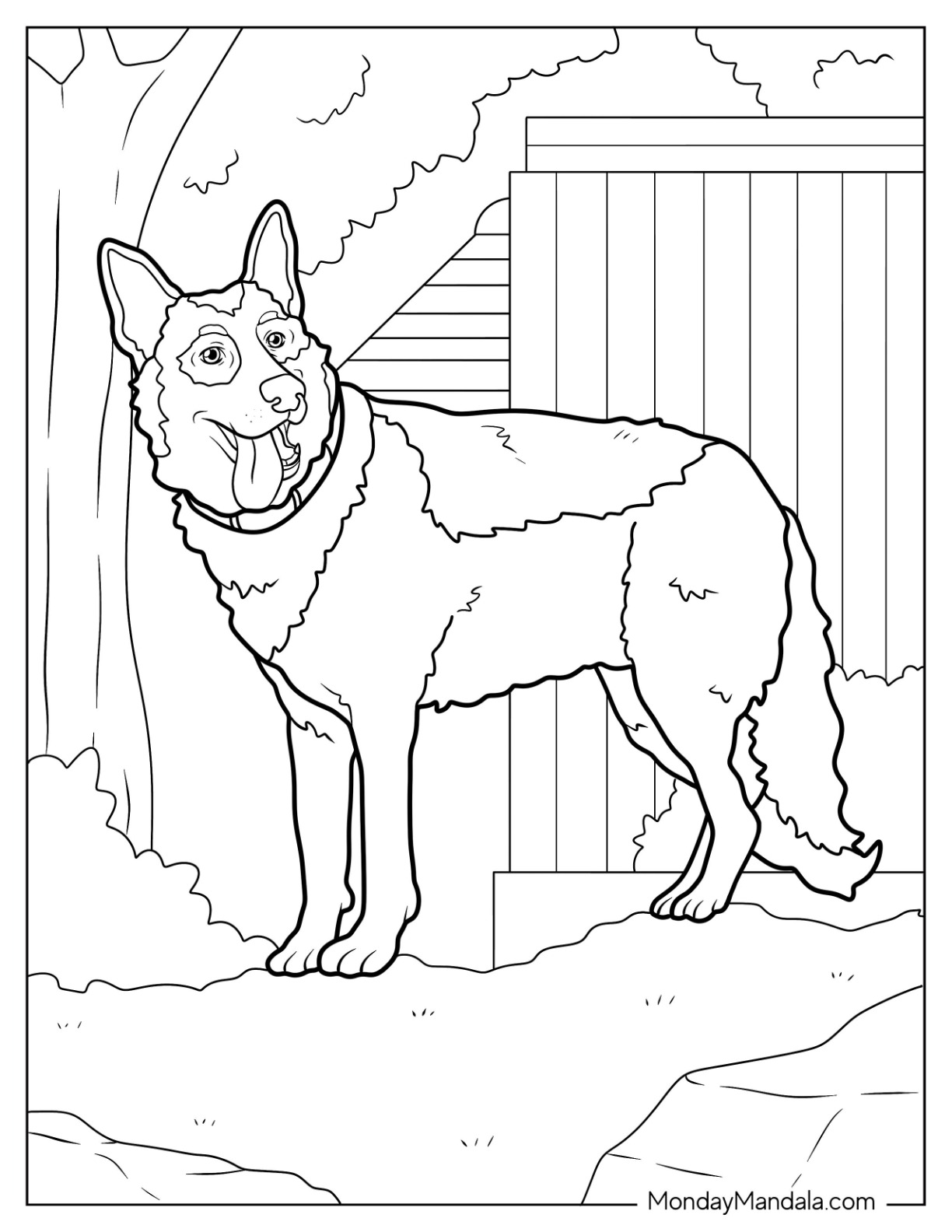 German shepherd coloring pages free pdf printables