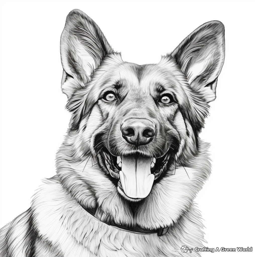 Realistic german shepherd coloring pages
