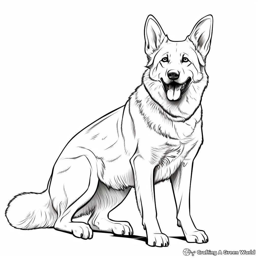Realistic german shepherd coloring pages