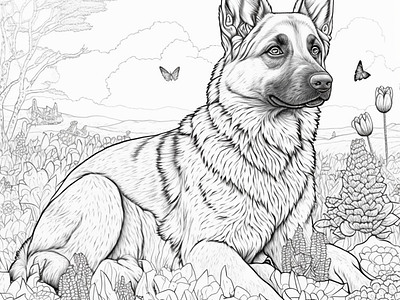 Dog coloring page design by likhon rahman on