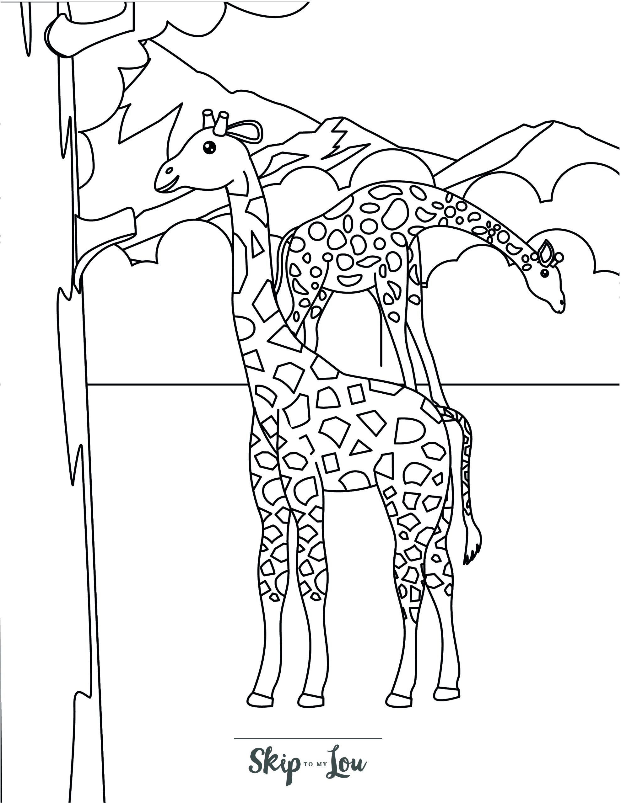 Free giraffe coloring pages to download and print skip to my lou