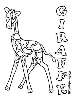 Free giraffe coloring page â the tucson puppet lady