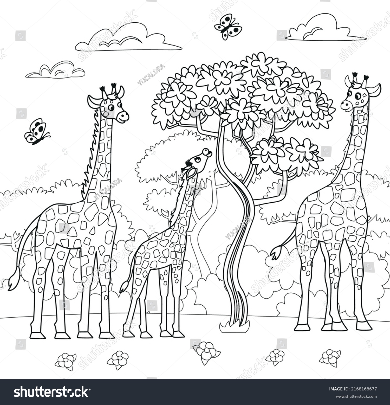 Big coloring book zoo animals set stock vector royalty free