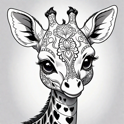 Giraffe with mandalas