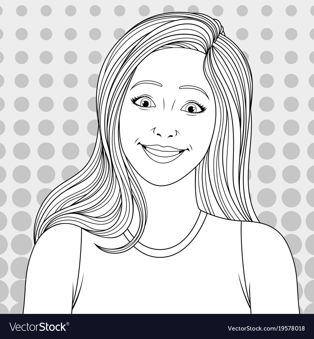 Beautiful girl coloring pages royalty free vector image