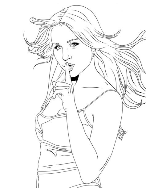 Realistic girl louring pages