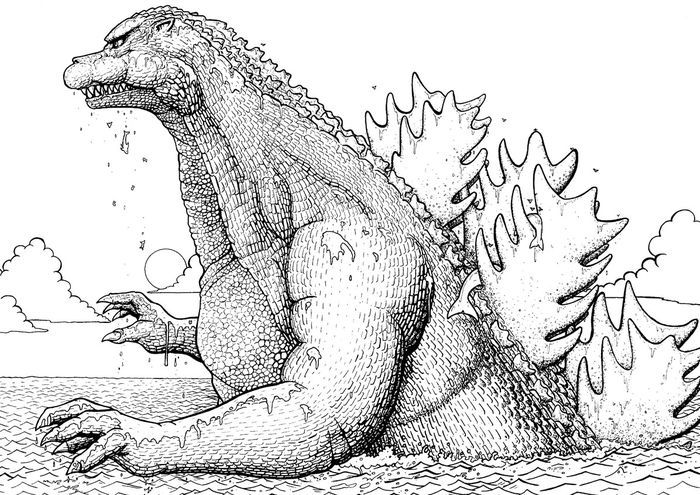 Printable godzilla coloring pages pdf