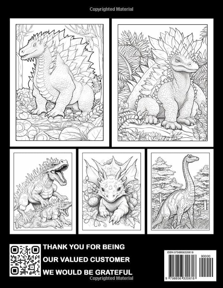 Realistic dinosaur coloring book detailed illustrations of scientifically