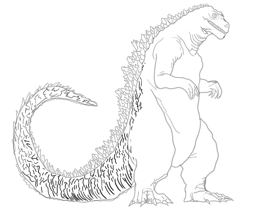How to draw godzilla