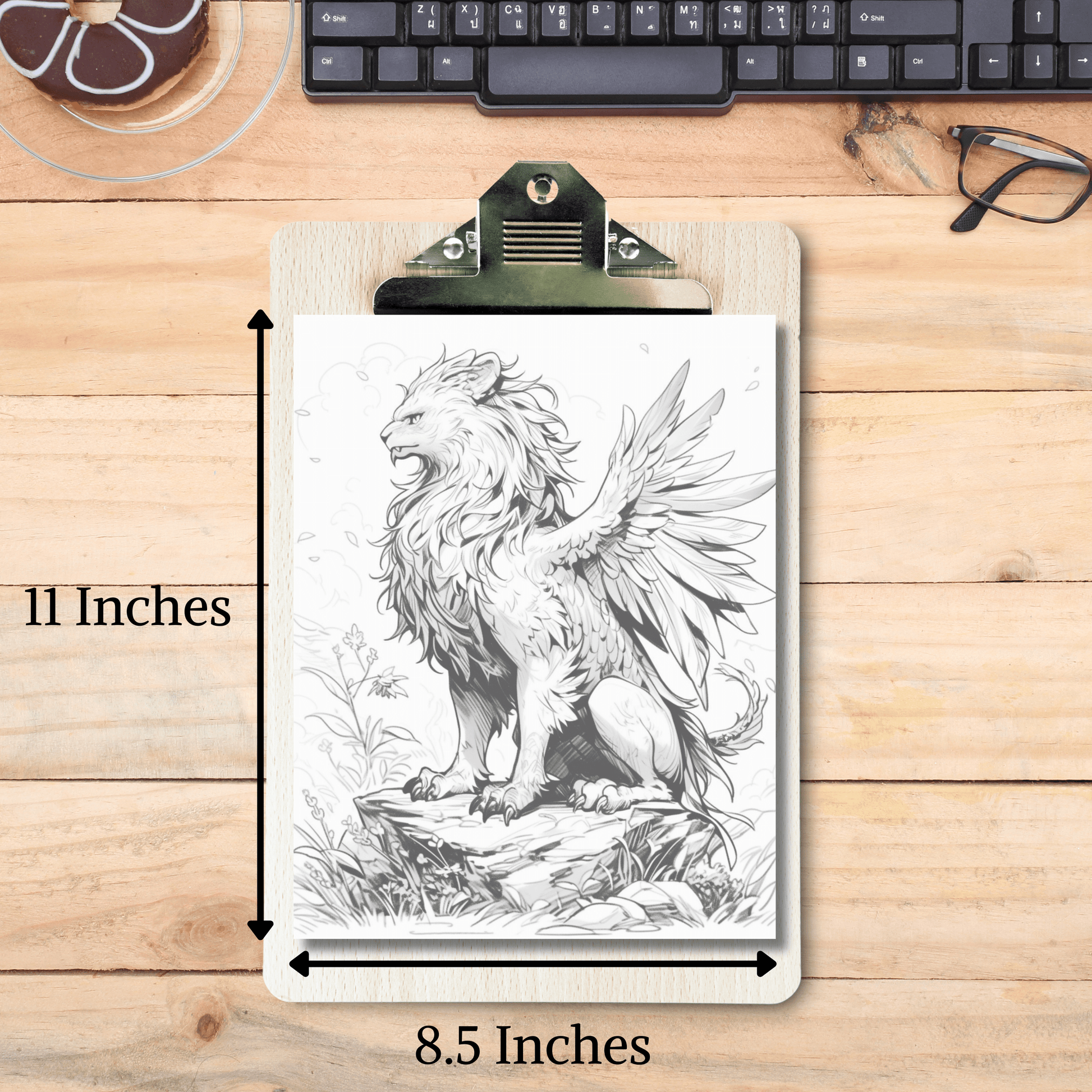 Pages realistic griffin grayscale coloring book instant download â funny print for you