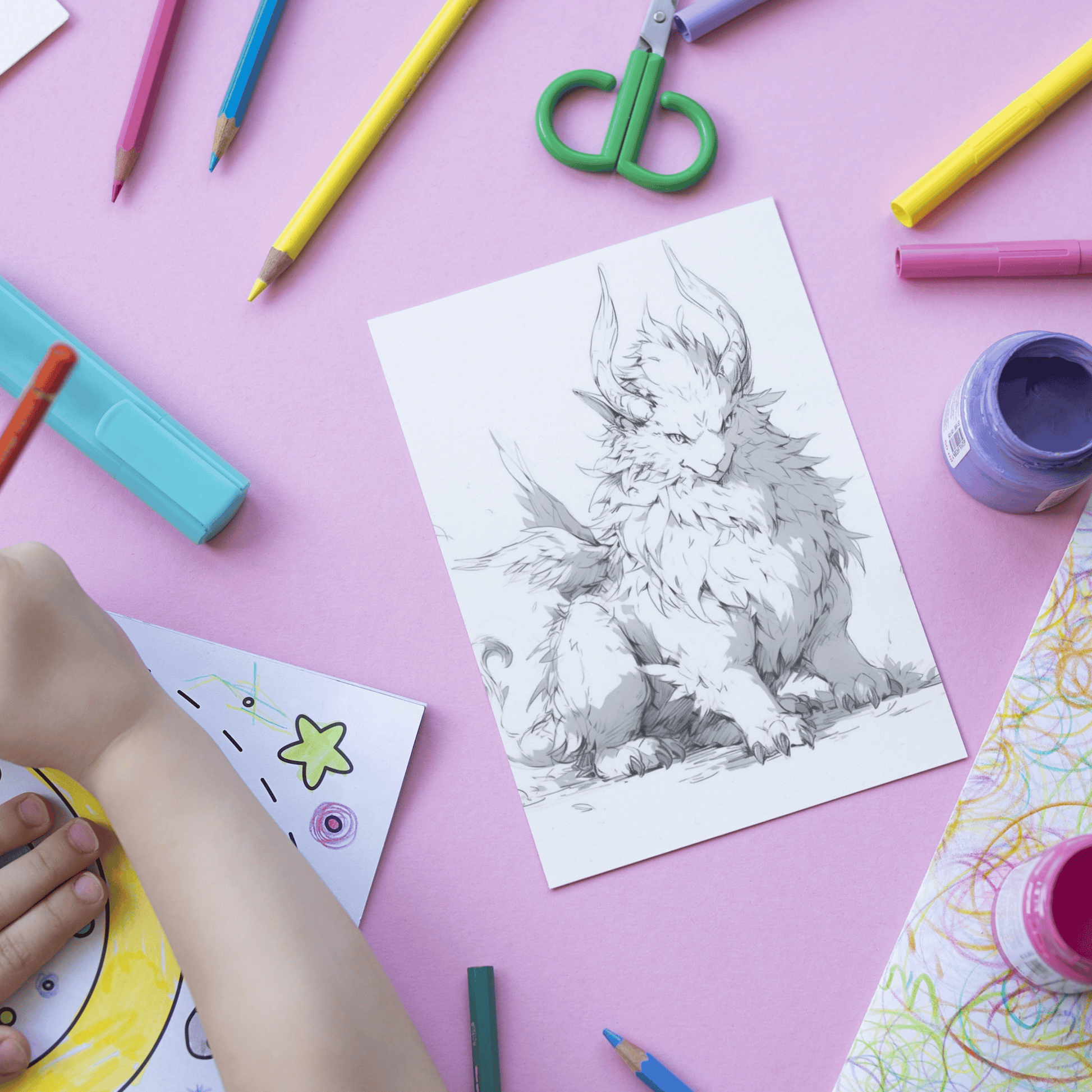 Pages realistic griffin grayscale coloring book instant download â funny print for you