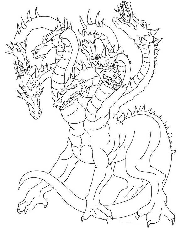 Art therapy coloring page fantastic animals hydra