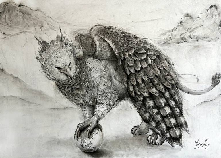 The gryphon drawing by fiona tang saatchi art