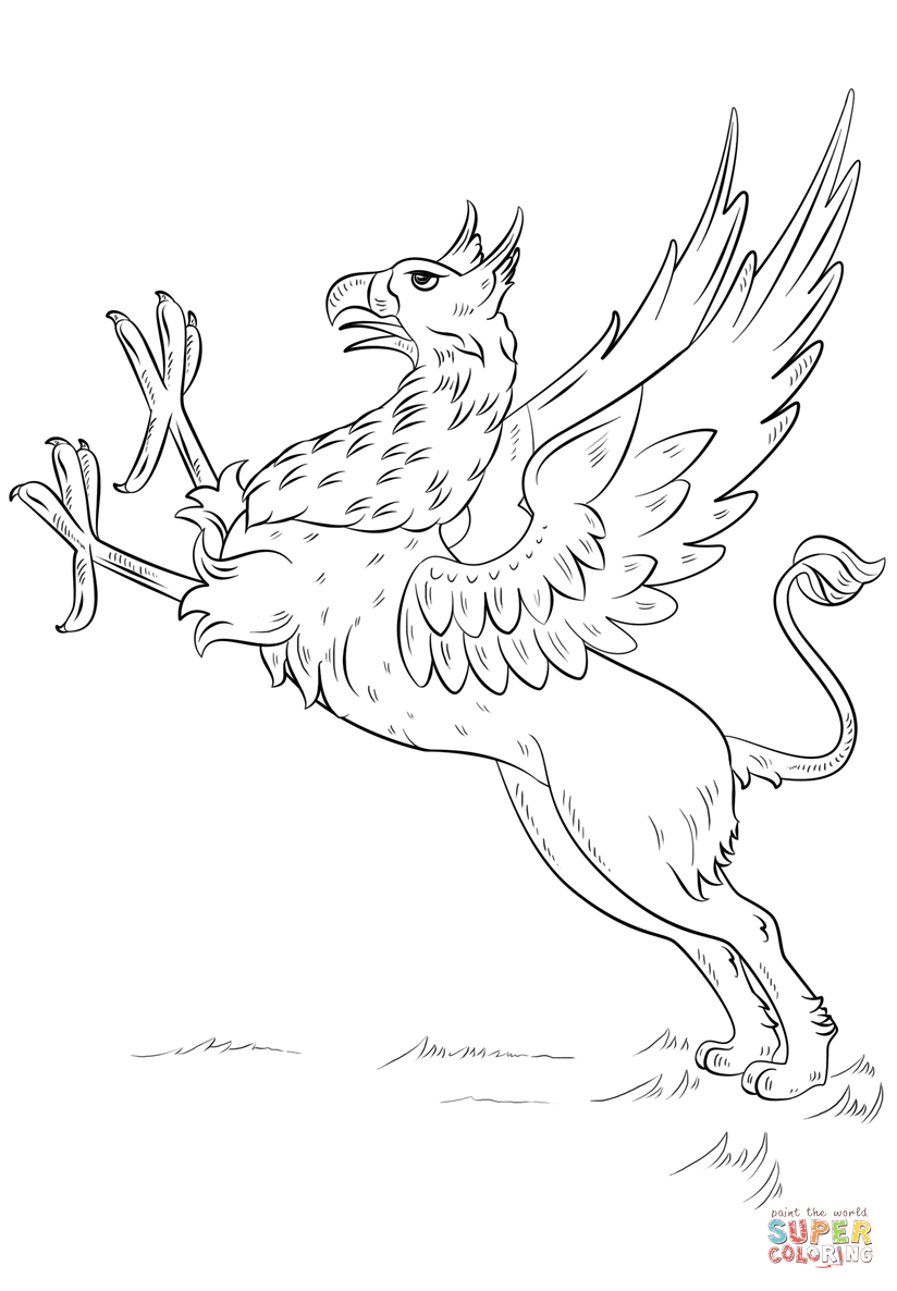 Griffin coloring page free printable coloring pages