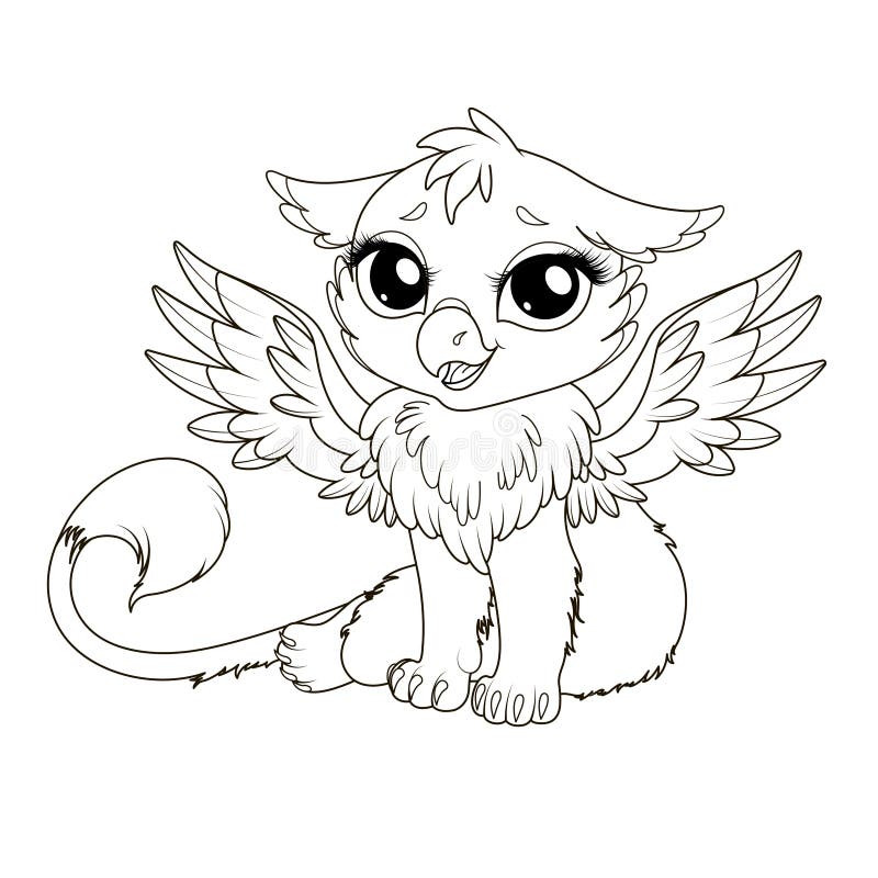 Griffin drawing stock vector illustration of blank clipart