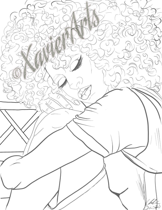 Beautiful black women coloring pack â