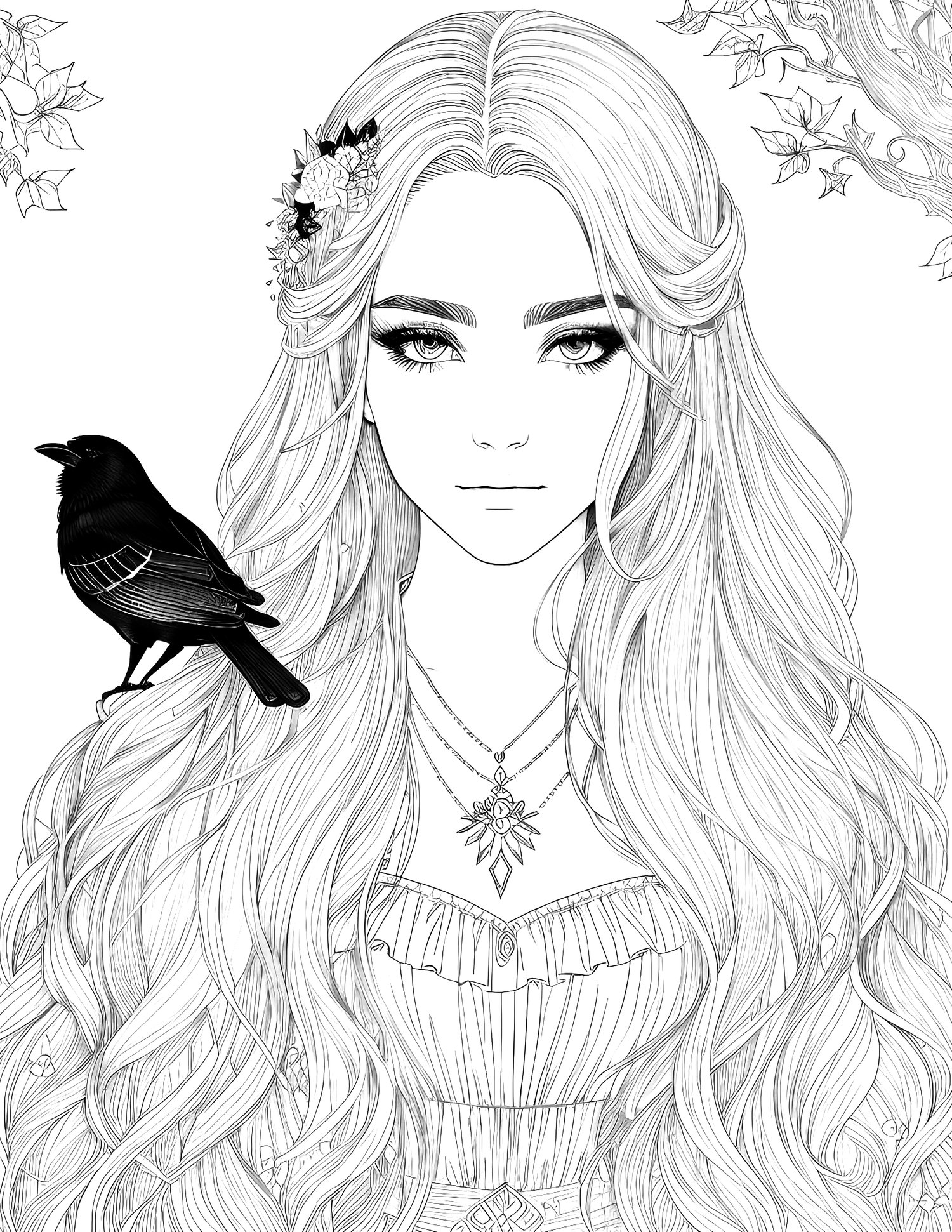 Magical witch coloring pages