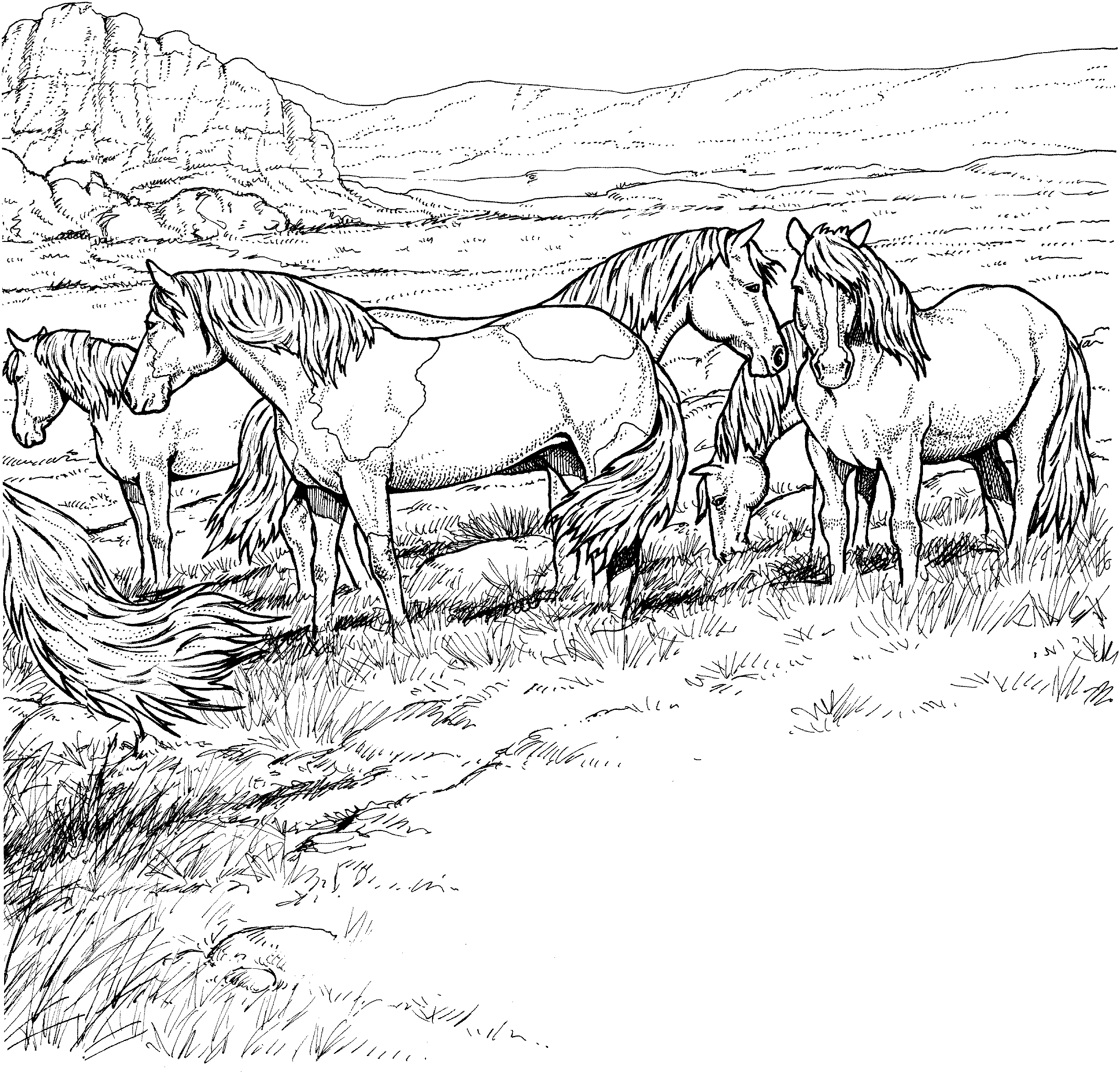 Free printable realistic horse coloring pages pdf