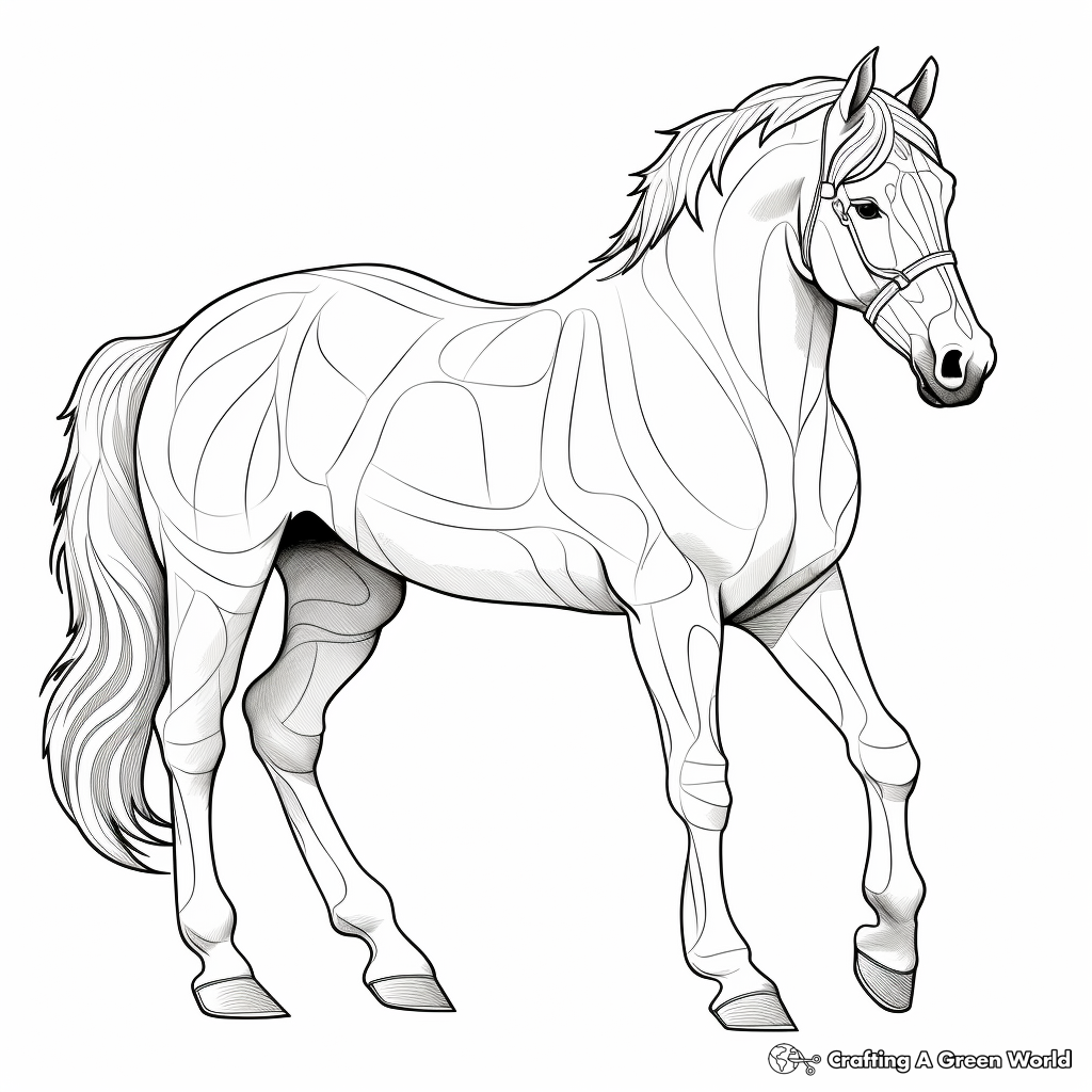 Horse realistic coloring pages