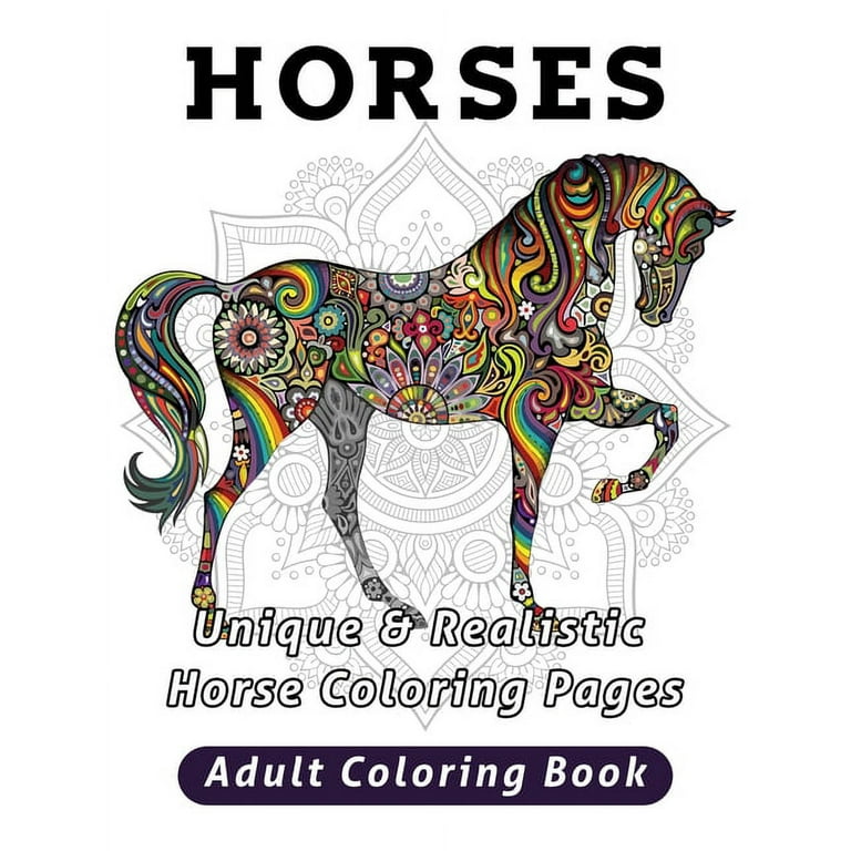 Horses adult coloring book unique realistic horse coloring pages
