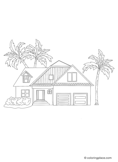 Beach house coloring place