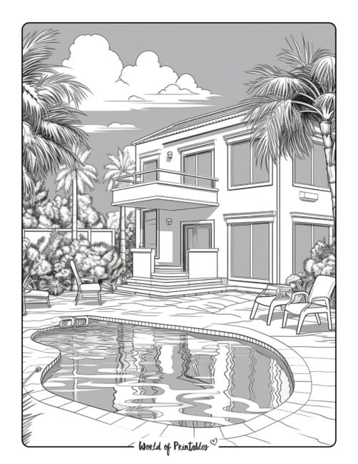 House coloring pages for kids adults
