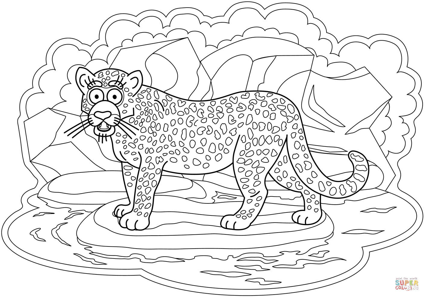 Jaguar coloring page free printable coloring pages