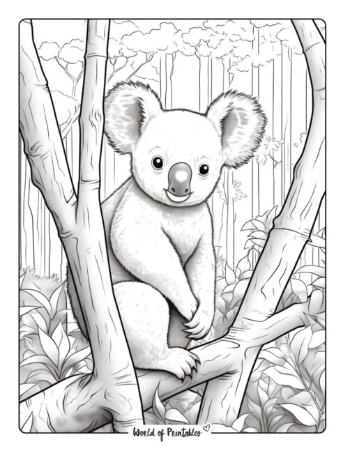 Koala coloring pages for kids adults
