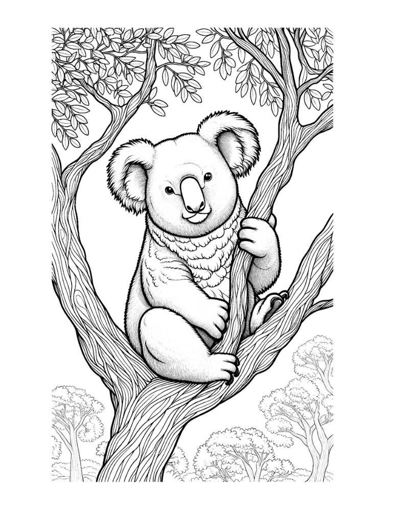 Free koala coloring pages for kids