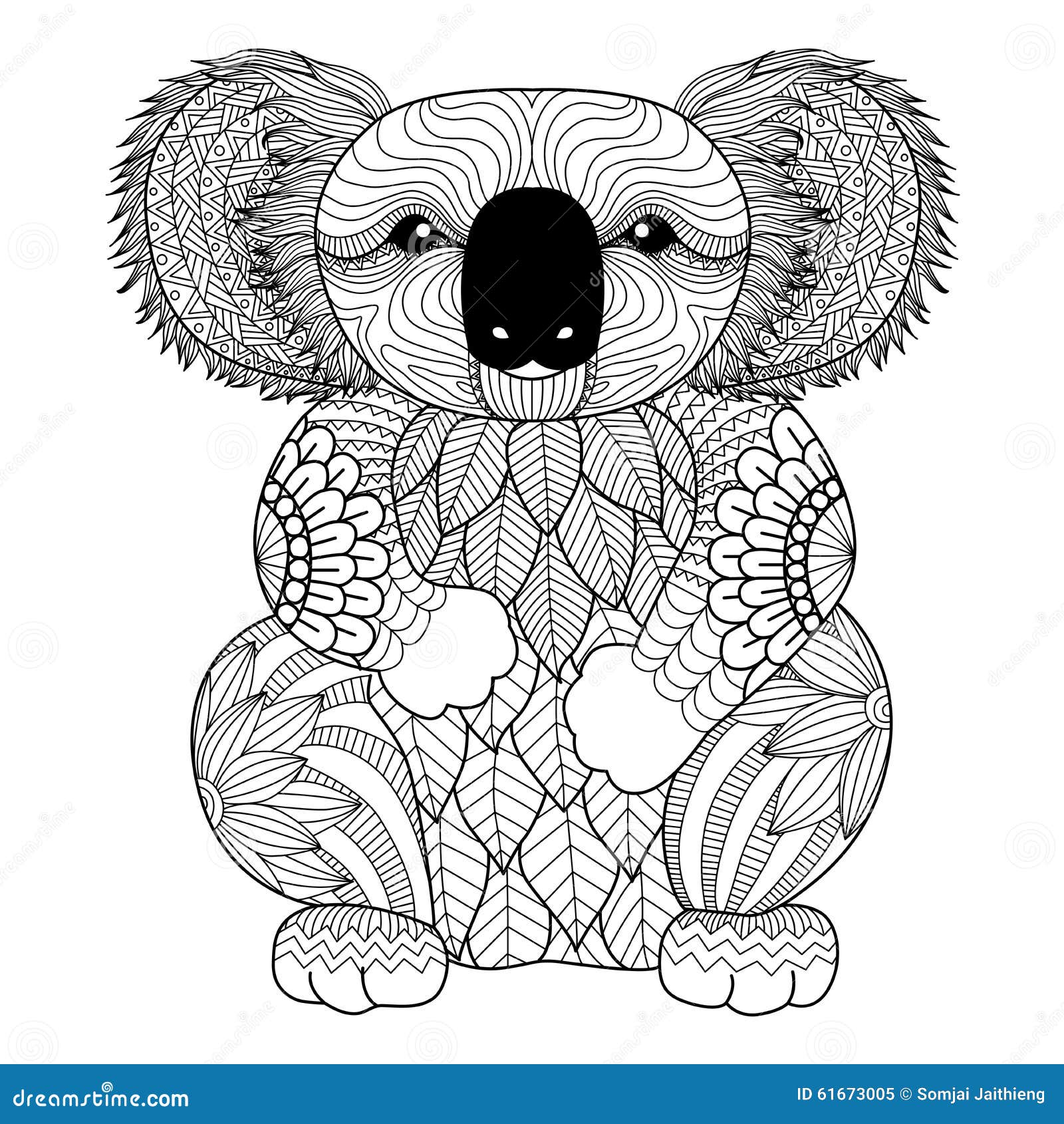 Zentangle koala stock illustrations â zentangle koala stock illustrations vectors clipart