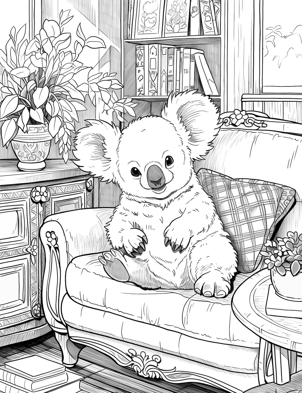 Adorable koala coloring pages for kids and adults