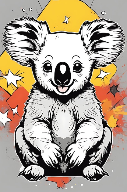 Premium ai image koala coloring page printable qualityblack and white poster quality